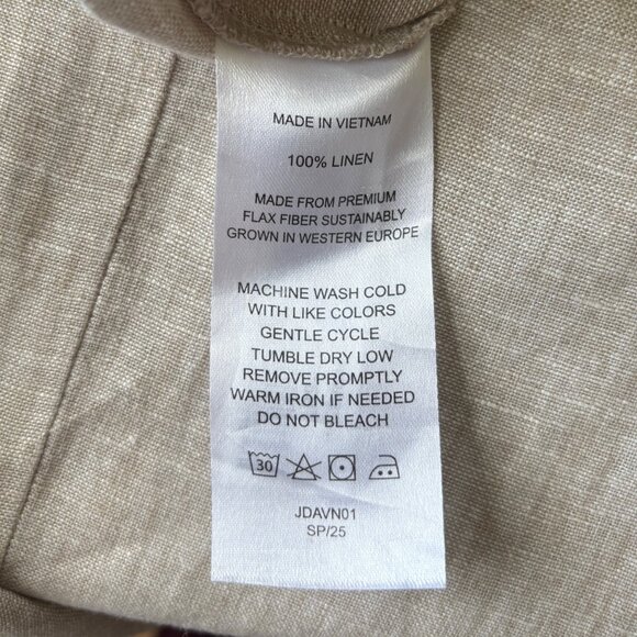 QUINCE Womens Flax 100% European Linen Tapered Ankle Pants Sz Large Elastic Wais - Picture 11 of 11